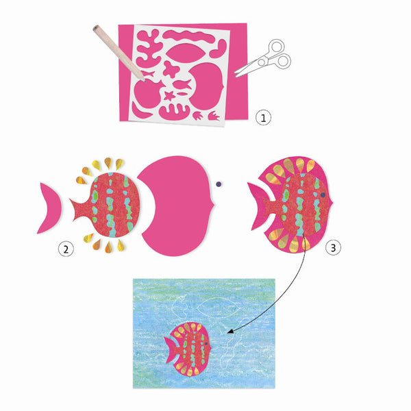 Djeco kreative Box, Kreative Collage - Design mit Papier