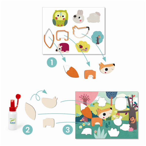 Djeco kreatives Spiel für Kleine, Collage m.Tieren