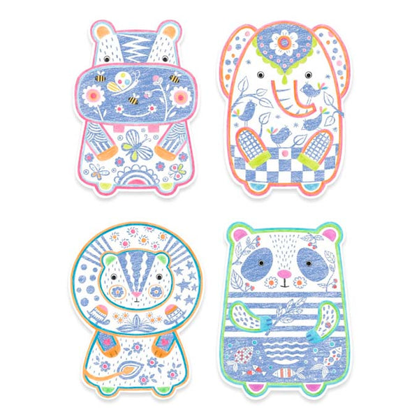 Djeco Ausmalbilder mit verdeckten Farben, Wilde Tiere