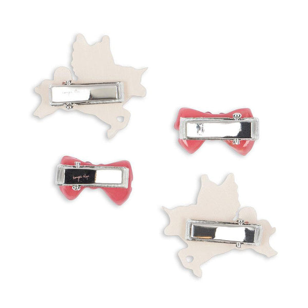 Konges Sløjd 4-er Pack Clips mit Schleife und Einhorn