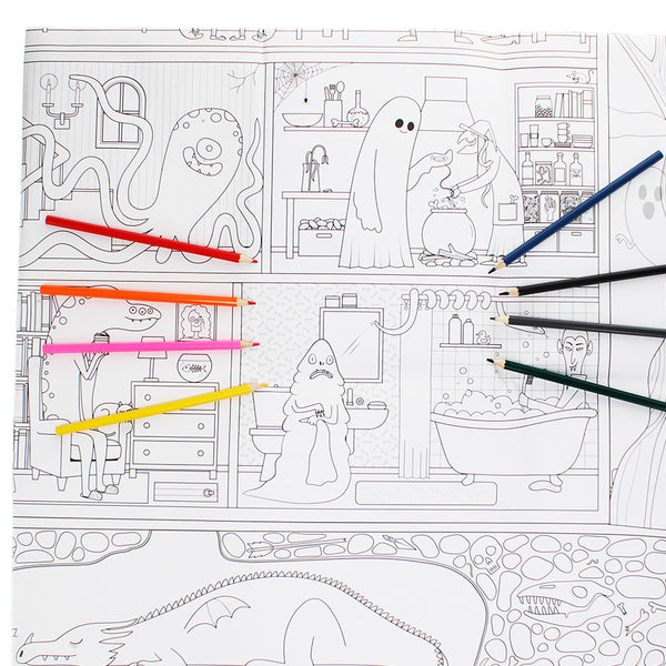 Großes Malposter mit Buntstiften