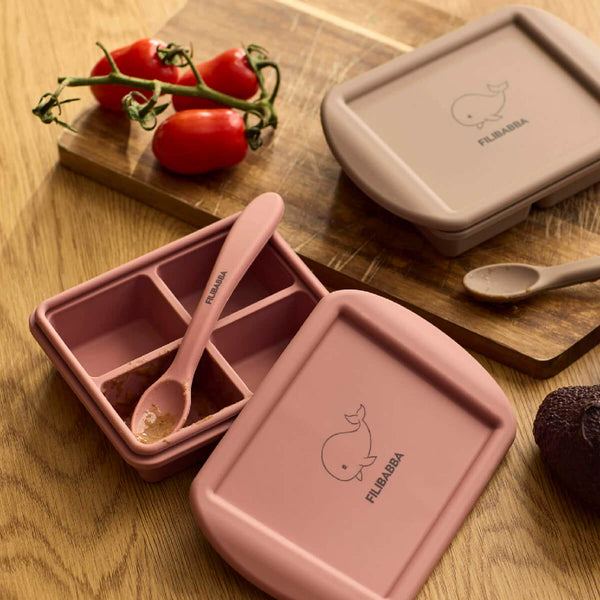 Filibabba 2-Pack Gefrierbehälter für Babynahrung - Rose Mix