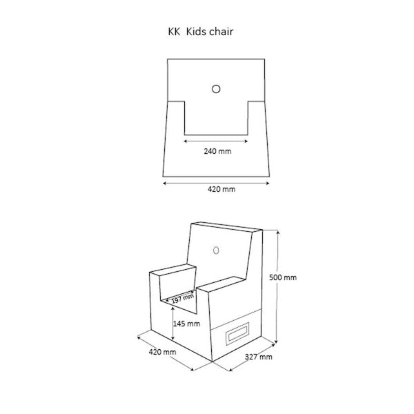 KK Kindersessel soft, braun mit beigem Knopf, byKlipKlap