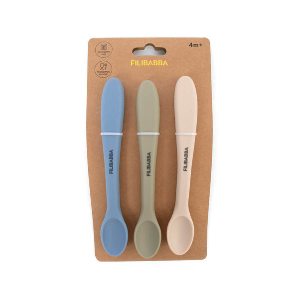 Filibabba 3-er Silikonlöffel - Ocean Mix