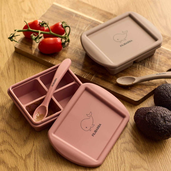 Filibabba 3-er Pack Silikonschälchenlöffel - Rose Mix