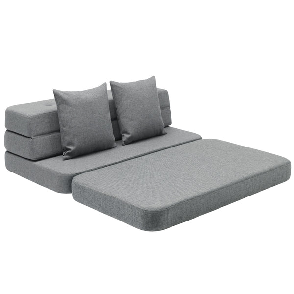 3-Fold Sofa 120 cm, blaugrau, byKlipKlap