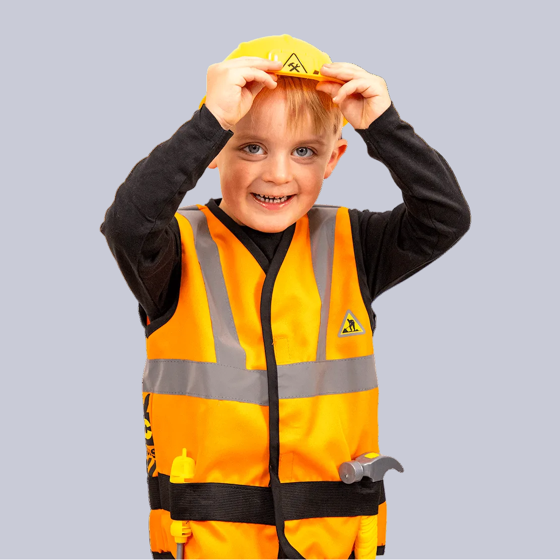 Bauarbeiter-Weste mit Hut - Verkleidung